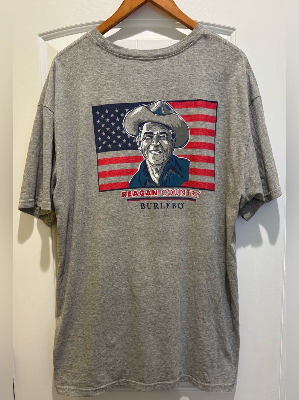 Burlebo “Reagan Country” Short Sleeve Tee Mens XL Gray ***LIKE NEW-WORN ONCE***